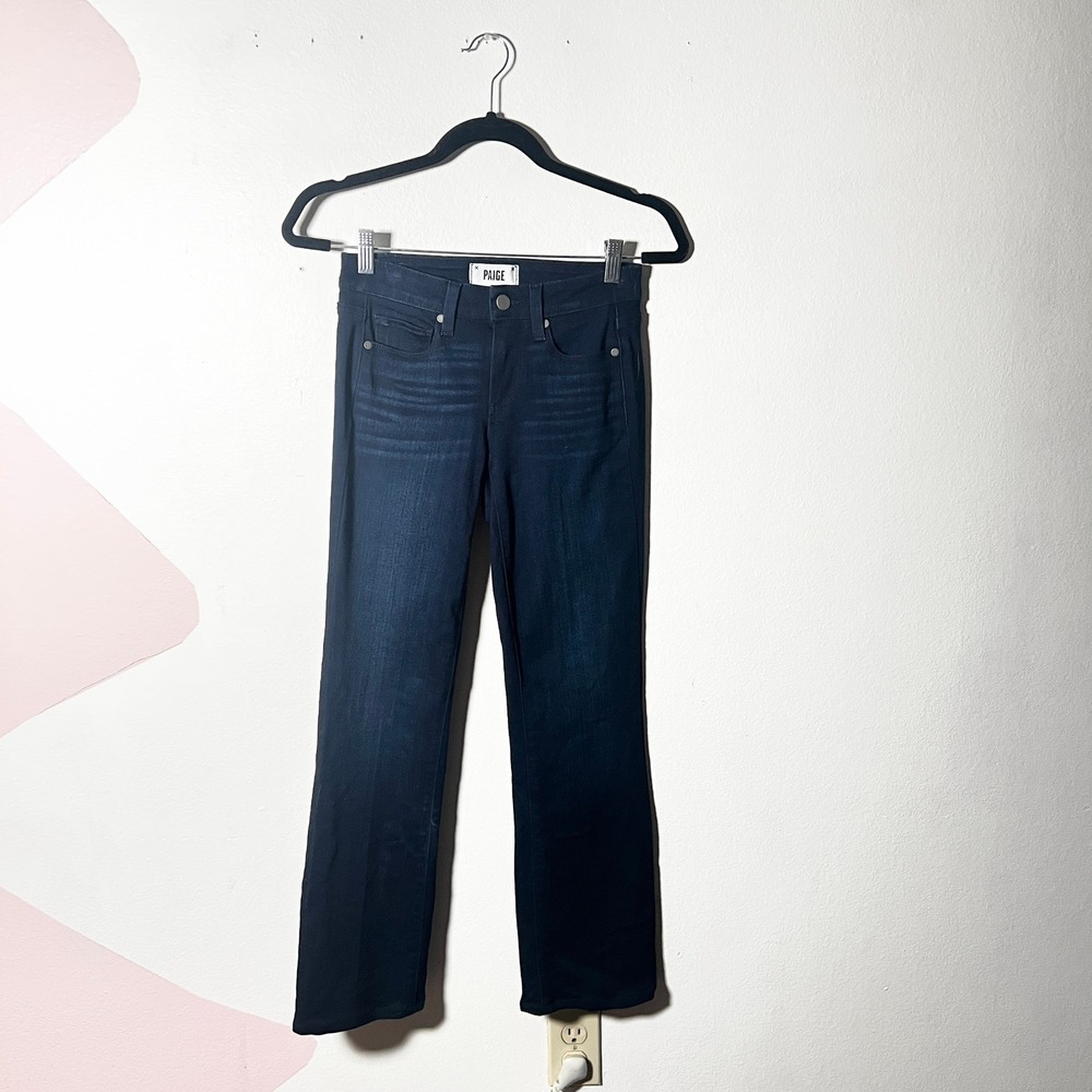 Paige Manhattan Jeans Size 25 Dark Indigo Blue Stretch‎ Denim Slim Bootcut